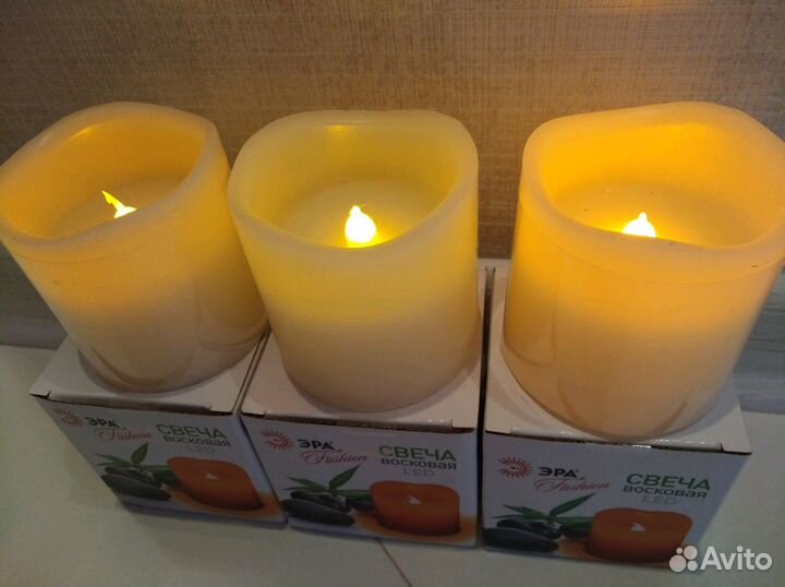 Свечи LED восковые интерьерные