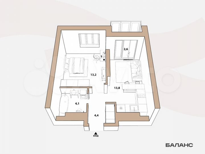 1-к. квартира, 36,9 м², 21/23 эт.