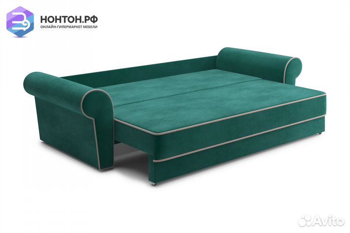 Диван еврокнижка Прованс 3-х местный изумрудный