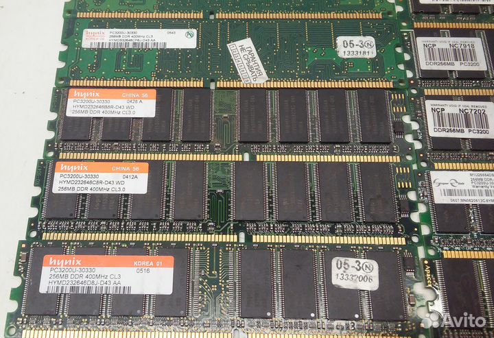 Ретро- память DDR-400: 128Mb/256Mb/512Mb/1Gb