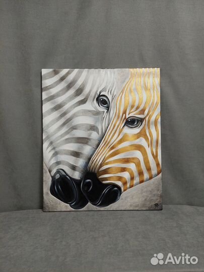 Картина на холсте Полосатая гармония,ручная работа