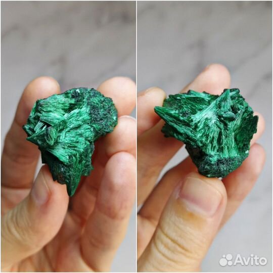 Натуральный малахит плисовый необработанный