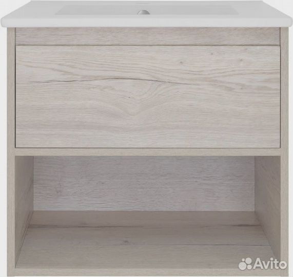 Тумба с раковиной Misty Дунай 60 дуб белый (П-Ду0