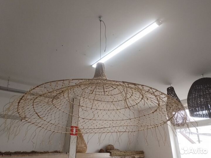 Люстры плетеные потолочные абажуры