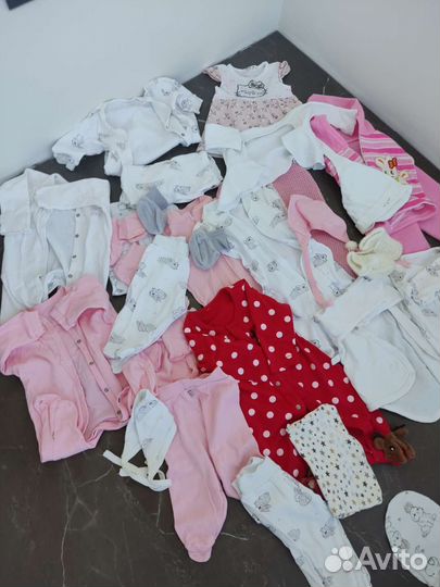 Вещи пакетом для девочки от 0 до 6 месяцев