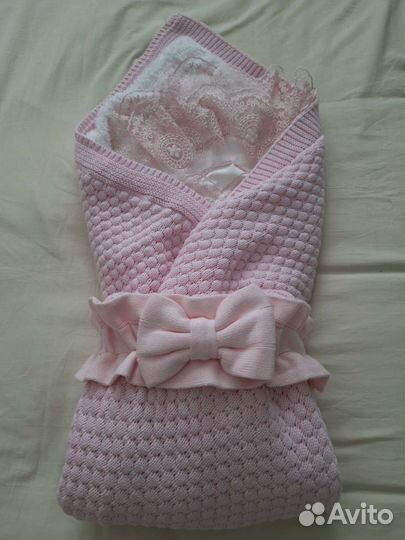 Конверт на выписку лето осень для девочки вязаный