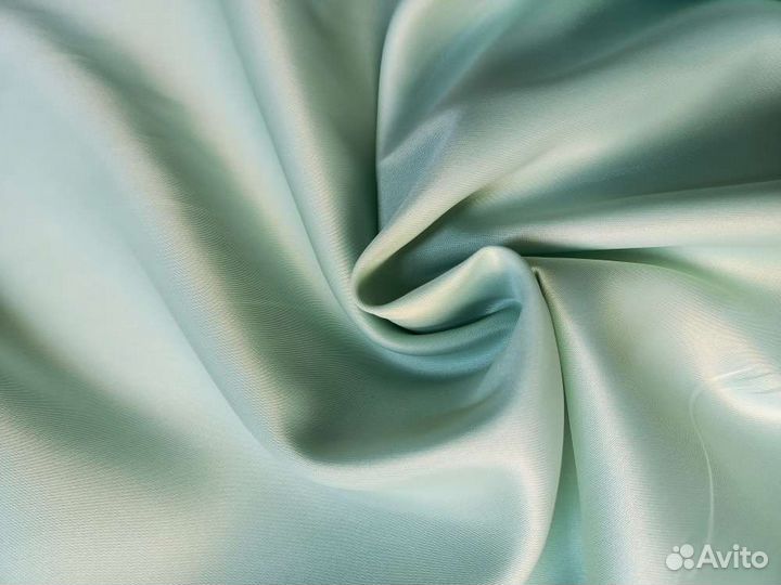 Портьера Жемчужный Сатен Мятно-бирюзовый