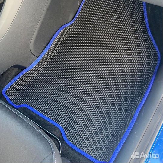 Коврики EVA 3Д на Веста серый+черный