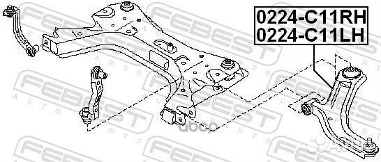 Рычаг передний левый 0224C11LH Febest