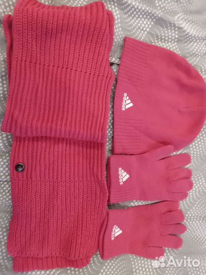 Шапка, шарф, перчатки adidas