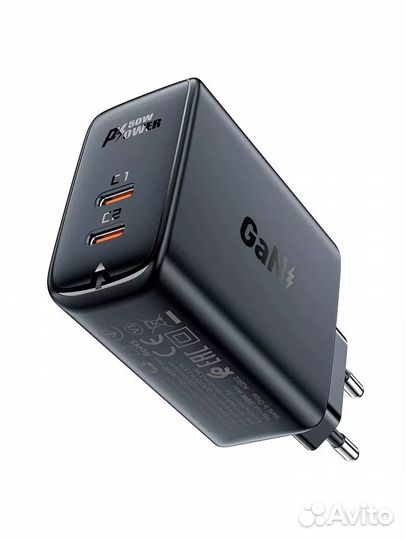 Сзу acefast A29 PD50W черный GaN USB-C+USB-C dual