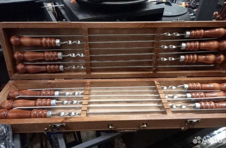 Шампура 12шт в дерeвянном кейсе