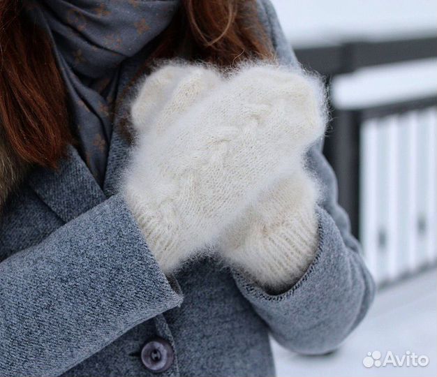 Варежки из собачей шерсти