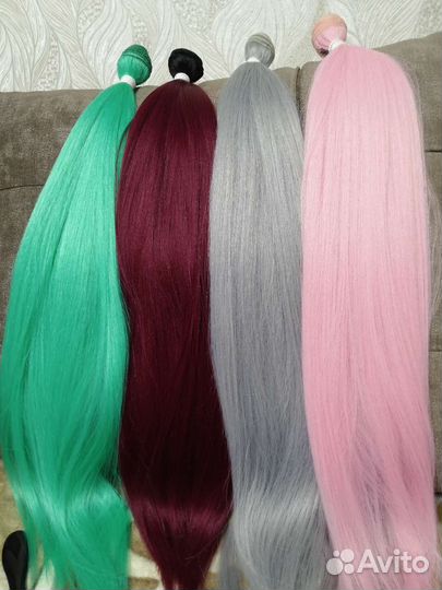 Биопротеиновые, цветные. Волосы для наращивания
