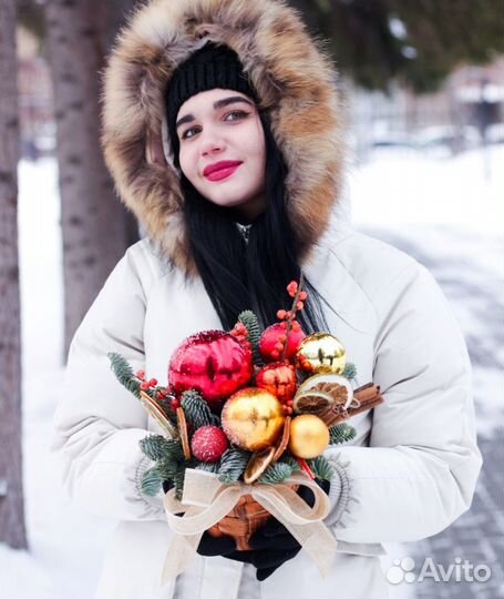 Новогодняя композиция в кашпо