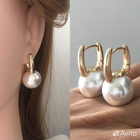 Серьги жемчуг Platonico