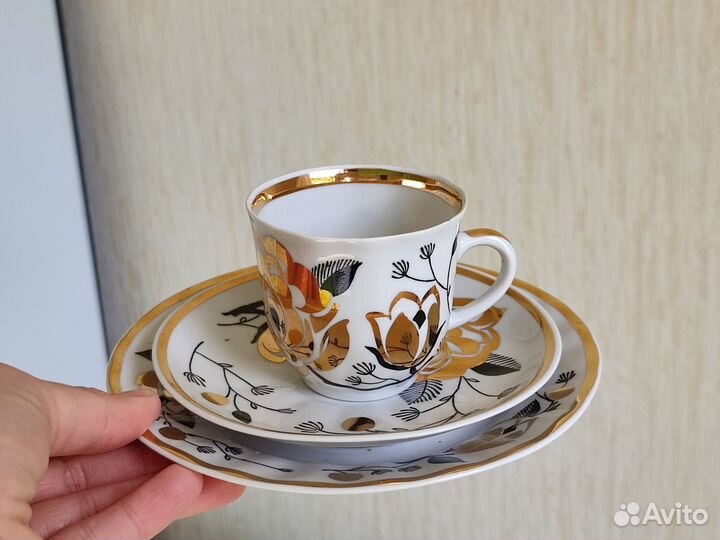 Сервиз кофейный Вербилки Золотая роза, 20 предм