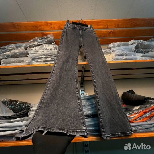 Джинсы клеш Rick Owens Steel Grey Expansion