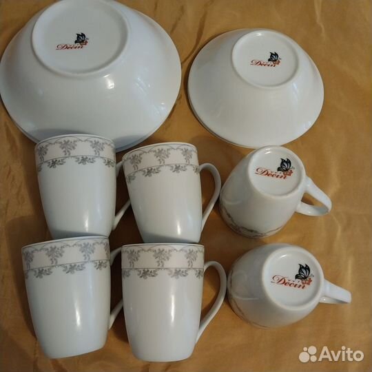 Новые фарфоровые бокалы.Тарелки