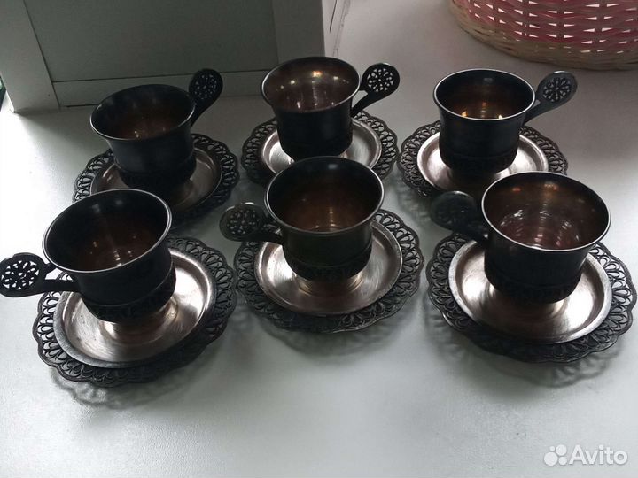 Сервиз кофейный нейзильбер мельхиор скань