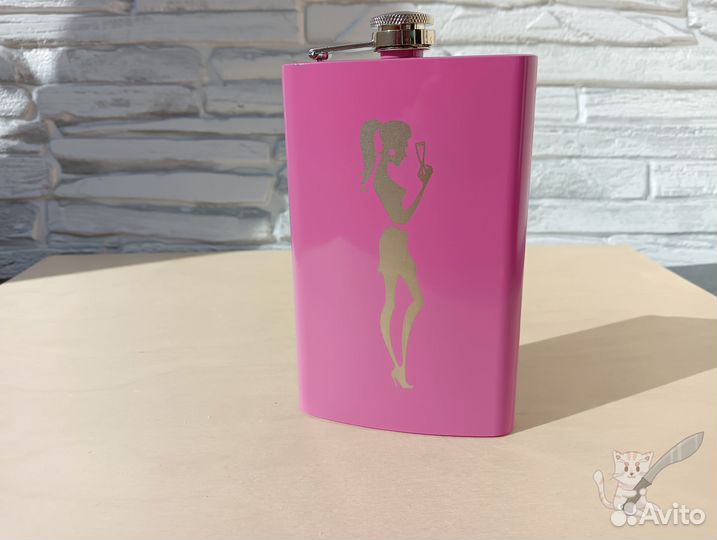 Дамская розовая фляга 10oz