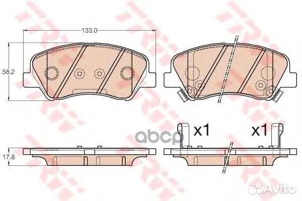 Колодки тормозные дисковые перед TRW 1097 BD3619