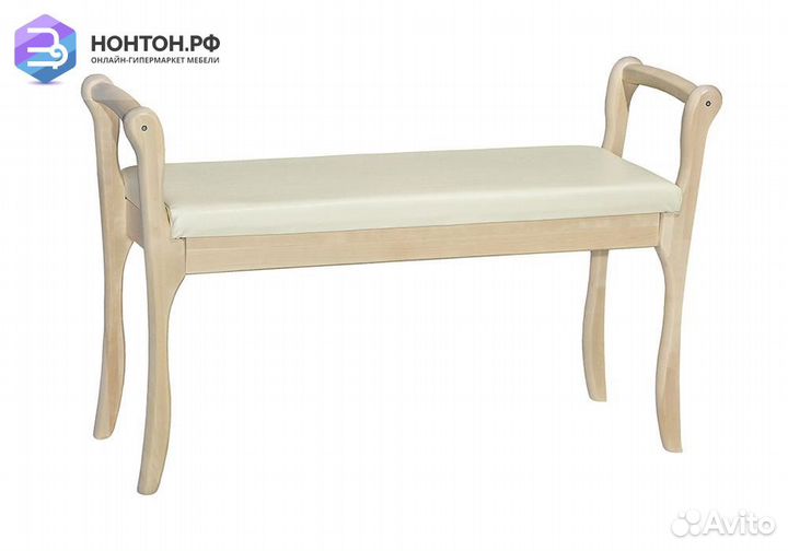 Банкетка мягкая с подлокотниками бежевая