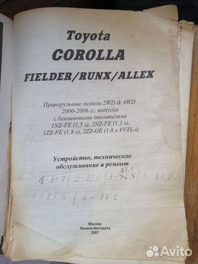 Книга Toyota corolla