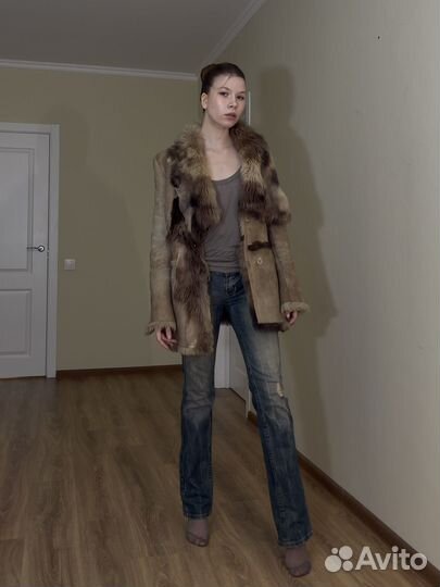 Натуральная авангардная дублёнка. Винтаж. Италия