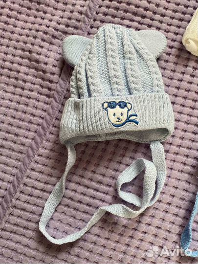 Шапка для новорожденного мальчика новая