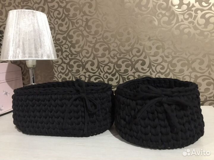 Вязанные корзинки