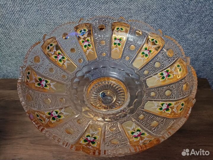 Фруктовница на ножке Lefard Gold Glass d*30 h*23