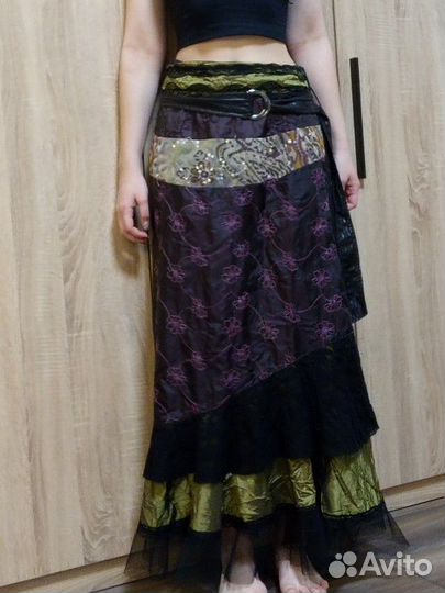 Юбка винтажная в пол witch core