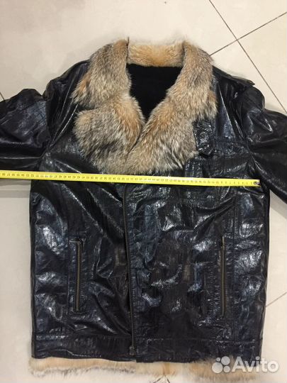 Куртка кожаная мужская зимняя