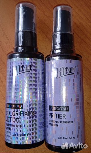 Праймер обезжириватель и лосьон фиксатор бровей