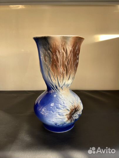 Ваза керамическая сине-коричневая 26 см