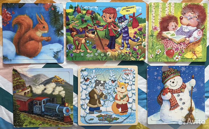 Деревянные пазлы пакетом