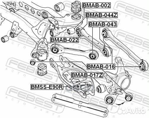 Сайлентблок задней поперечной тяги bmab044Z Febest