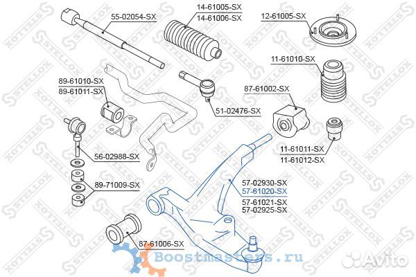 Рычаг правый stellox 5761020SX