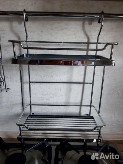 Полка д/рейлинга д/специй двойная