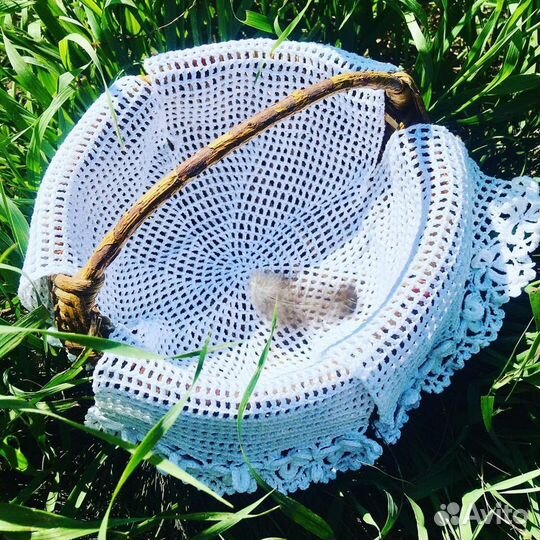 Ажурный чехол для корзины пасхальный декор