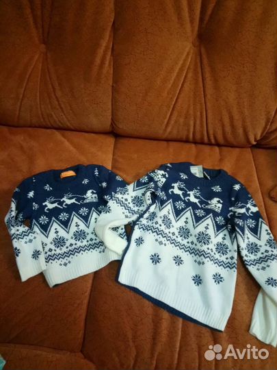 Свитера с оленями для новогодней фотосессии Family