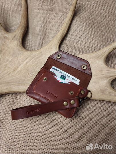 Хипстерский кошелёк картхолдер кожаный handmade