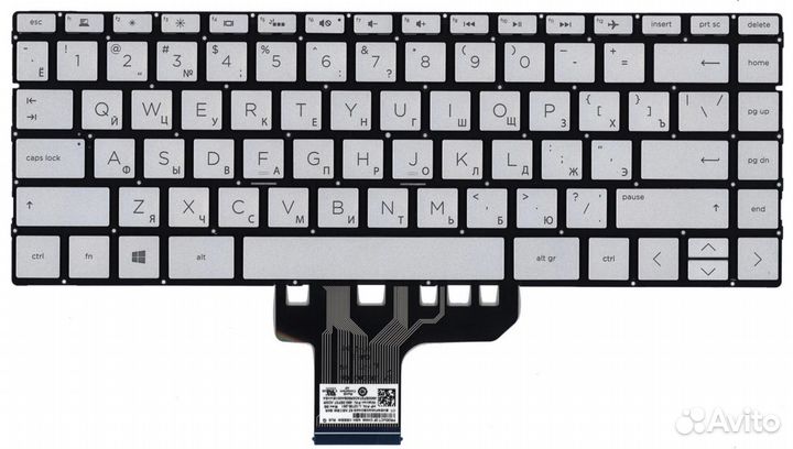 Клавиатура HP Pavilion 13-an0084ur серебристая, OE