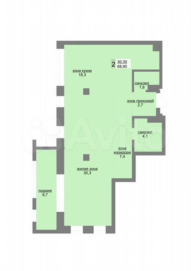 2-к. квартира, 66,6 м², 10/31 эт.