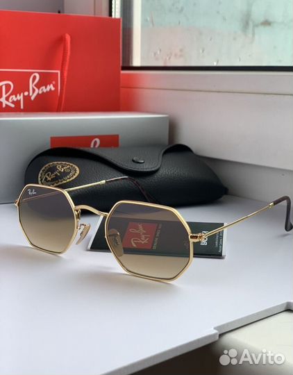 Очки Ray Ban octagonal (Коричневые)