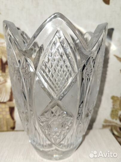 Хрустальная ваза СССР тюльпан винтаж