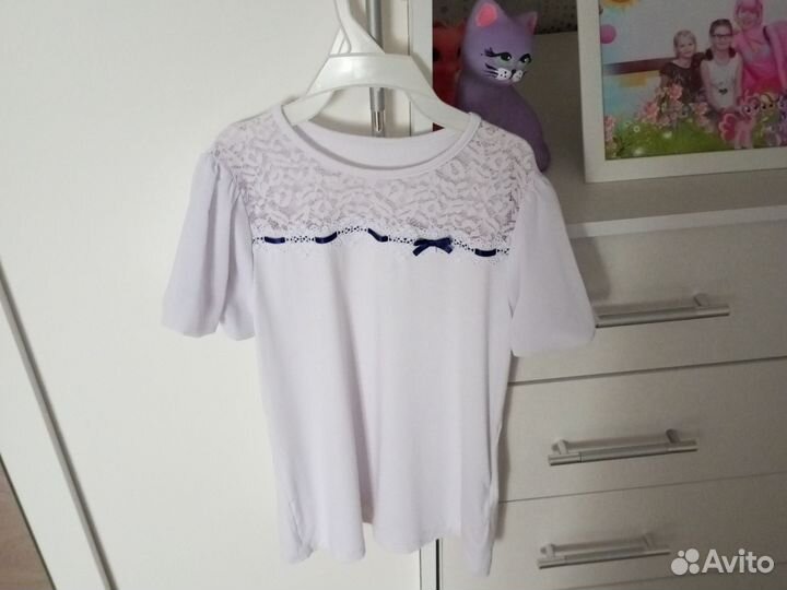 Блузка белая школьная 146