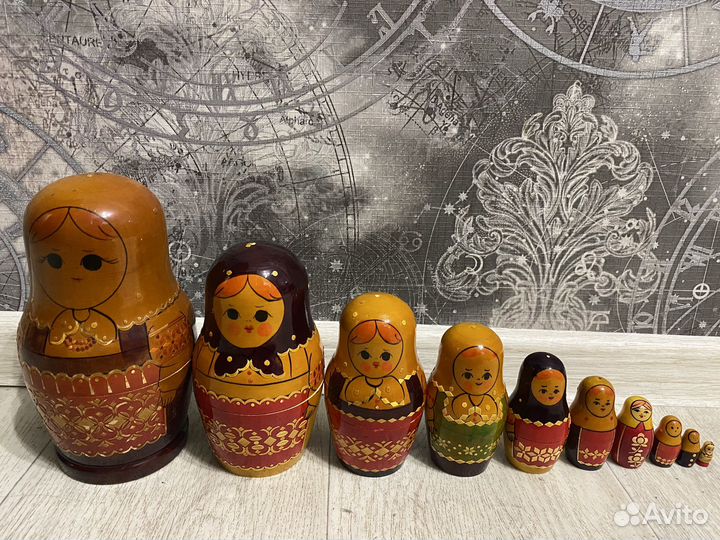 Матрешка СССР с инкрустацией