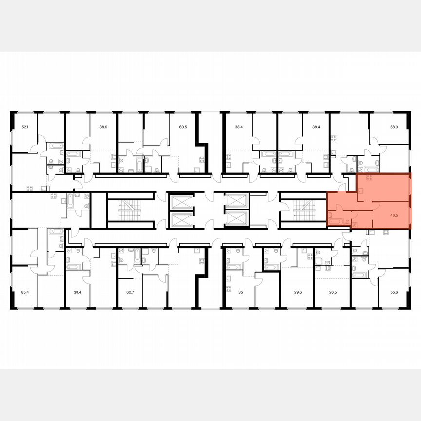 1-к. квартира, 46,5 м², 18/32 эт.